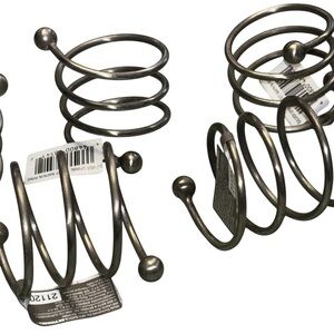 NWT Bed Bath & Beyond Silver Spiral Napkin Rings, Set of 7